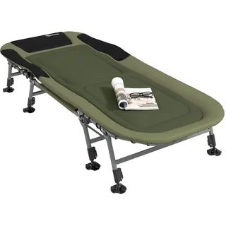 Outsunny Campingbett Klappbar Verstellbar bis 180 kg Belastbar Grün | Feldbett, Reisebett, Klappbett, für Outdoor, Oxford