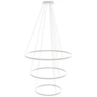 s.luce Led-Hängelampe 3er Ring Weiß Ø 100 | 80 | 60cm , Metall , Rund , LED integrated , F , 100x3.3x1.3 cm , Lampen & Leuchten, Innenbeleuchtung, Hängeleuchten, Pendelleuchten