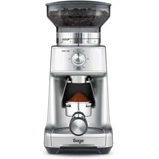 Sage - The Dose Control Pro - Kaffeemühle mit 60 Mahleinstellungen und Timer - Direkt in Siebträger, Container, Korbfilter oder Papierfilter mahlen - 130 Watt, inkl. Dosiertool - Silber