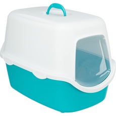 Trixie 40275 Katzentoilette Vico, mit Haube, 40 × 40 × 56 cm, aquamarin/weiß