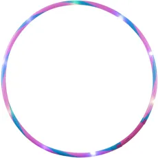 alldoro 63013 Hoop Fun Ø 60 cm, Hoopreifen mit 9 LEDs, Hula Reifen für Sport, Fitness und Gymnastik, Sportreifen mit Licht, für Kinder ab 4 Jahren & Erwachsene, pink/blau