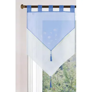 Gardinenbox Scheibengardine HxB 90x60 cm Blau »GERA« Zweilagig Voile Schlaufen Scheibenhänger Panneaux, 2023710