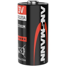ANSMANN CR123A (3V) Lithium Batterie Fotobatterie (1er-Pack) für Garagentoröffner, Alarmanlage, Funkauslöser für Kamera, Messgeräte, Klingel usw.