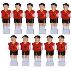 1a-sports 11 Kickerfiguren für 16 mm Stangen inkl. Schrauben + Muttern Komplett Set (Schwarz-Rot) von Charlsten