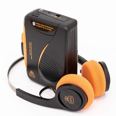 GPO Tragbarer Retro-Kassettenspieler/Recorder mit Bluetooth und Drahtlose Kopfhörer