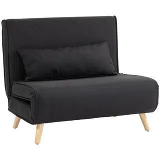 Homcom Einzelsofa Schlafsofa Sofabett Klappsofa verstellbar Rückenlehne Liege nordisch skandinavisch 25D Schaumstoff Haus Leinenimitat Tannenholz