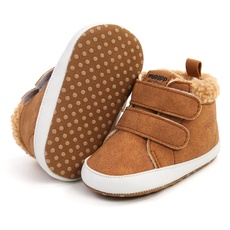 RVROVIC Baby Jungen Mädchen Anti-Rutsch-Sneakers Soft Ankle Stiefel Kleinkind erste Wanderer Neugeborenen Krippe Schuhe (0-6 Monate, 1-Braun)