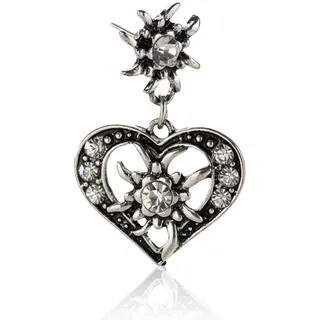 Trachten Ohrringe mit elegantem Alpenherz Anhänger - Dirndl und Lederhosen Ohrringe (Kristall -)