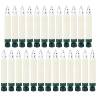 my home LED-Christbaumkerzen »Weihnachtsdeko, Christbaumschmuck in warmweiß mit Fernbedienung« 25 Stk.-flammig kabellos, Kerzen plus 8 Dornen, grün