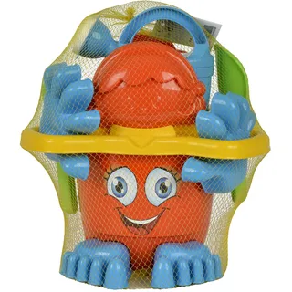 Simba 107113021 - Eimergarnitur mit Füßen, Sandspielzeug, Sandkasten, Wasserspielzeug, 11 Teile, Rechen, Gießer, Schaufel, 15cm, es Wird nur EIN Artikel geliefert