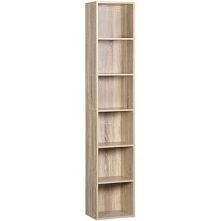 Woltu Bücherregal mit 6 Fächer, Holzwerkstoff, 30x158,5x24