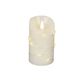 Konstsmide 1836-180 LED-Echtwachskerze Creme-Weiß Bernstein (Ø x H) 75 mm x 135 mm mit 3D-Effekt