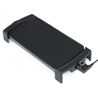 COSTWAY elektrischer Tischgrill 2150W, Grillplatte Teppanyaki Grill  mit Antihaftbeschichtung, integriertem Thermostat & herausnehmbarer Auffangschale - Schwarz