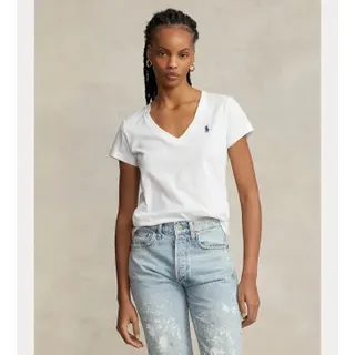 Polo Ralph Lauren für Damen. 211902403001 Weißes Baumwoll-T-Shirt aus Strick (XS), Lässig, Baumwolle, Kurzarm