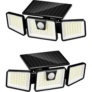 FLOWood Solarleuchte schwarz 2 Stück IP65 mit Bewegungsmelder