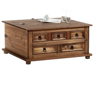 Idimex Mexico Möbel Truhentisch Tequila , Holz , Kiefer , Vintage , 92x44x72 cm , FSC Mix , Wohnzimmer, Wohnzimmertische, Couchtische