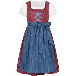 Dirndl NÜBLER "Kinderdirndl Gesr", Mädchen, Gr. 140, EURO, rot (bordeaux), Obermaterial: 100% Baumwolle CO., Kleider Dirndl