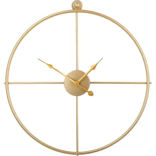 BELIANI Wanduhr Gold ø 50 cm im Metallic Look Rund Minimalistisch Modern - Gold