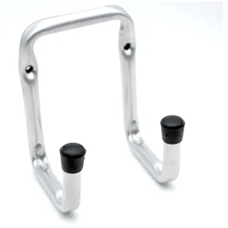 DOJA Barcelona | Wandhaken U-Form | 2 Doppel Schwerlasthaken | 120 x 300 x 50 mm | Verzinkter Stahl | Universalaufhänger für Gartenschlauch, Klappstuhl, Strandkorb, Fahrradhalter, Werkzeugaufhängung