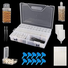 GAESHOW 80 Slots Samen Organizer, Kunststoff Saatgut Aufbewahrungsbox, Samenaufbewahrungsbox mit selbstklebenden Etiketten, Aufbewahrungsbehälter für Samen verwendet (80 Slots)