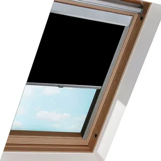 VINGO Verdunkelungsrollo Dachfensterrollo Dachfenster Sonnenschutz 100% Verdunkelung Thermorollo Fenstersysteme Dachfenster S08 für Velux - Schwarz