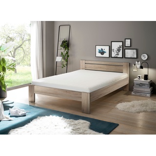 Stella Trading Futonbett CANNES Eiche San Remo hell, - Minimalistisches Jugendzimmer Doppelbett in