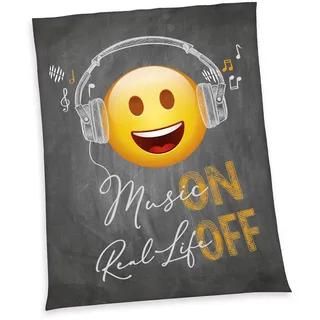 Herding Young Collection Emot!x Kuscheldecke 150 x 200 cm Grau/Mehrfarbig