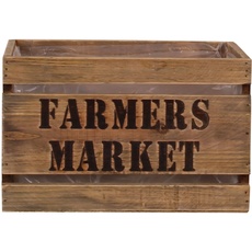 Bild von Holzkiste Farmers Market 20 cm x 13,5 cm x 14 cm Braun