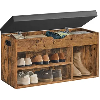 VASAGLE Schuhbank 30 x 44 x 80 cm gepolstert / braun/schwarz