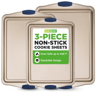 NutriChef 3-teiliges Antihaft-Backblech-Set