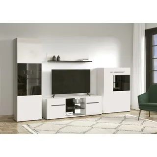Home Affaire "Trentino", Set, 4 Stk. tlg., weiß hochglanz mit schwarzen absetzungen),