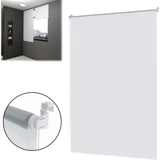 YUENFONG Verdunkelungsrollo Thermorollo Seitenzugrollo Seitenzug Klemmrollo ohne Bohren Klemmfix (80 x 160 cm, Weiß) - Weiß