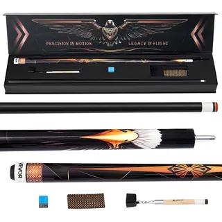 Vevor Billardqueue 1 STK. (1473,2 mm / 538 g) aus kanadischem Ahornholz mit mehrschichtiger Spitze & ABS-Verbindungsring & Farbbox, Billardstock für Bar Zuhause Büro Amerikanisches 9-Ball-Spiel