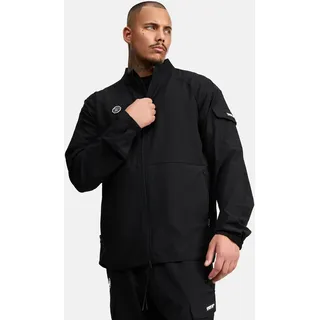 Sommerjacke TRUEPRODIGY "Henry Eingrifftaschen mit Reißverschluss und badge", Herren, Gr. M, schwarz, Obermaterial: 92% Polyester PES. 8% Elasthan EL., regular fit, Jacken Sommerjacke