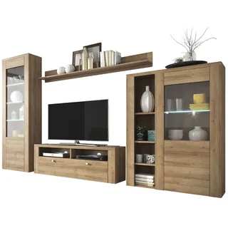 OTTO home Home affaire Wohnwand »Larona, Anbauwand, Set 4 Teilig« Set, 4 Stk. tlg., braun