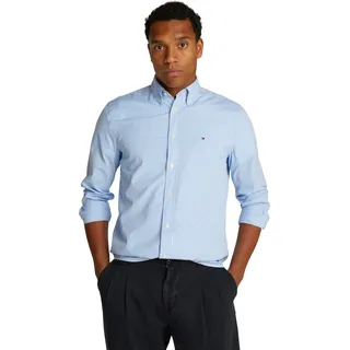 Tommy Hilfiger Herren Hemd Flex Poplin Gingham Regular Fit, Mehrfarbig (Sweet Blue/Optic White), S