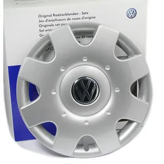 Original VW Radkappen (4 Stück) Komplettsatz 16 Zoll Radzierblenden Golf Touran Jetta Sportsvan Caddy Stahlfelgen Kappen Abdeckung Chrom Silber 1T0071456A