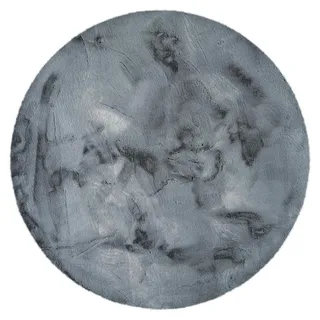 PASSUA Hochflor-Teppich Dave, rund, 90 cm, Dunkelgrau - Dunkelgrau