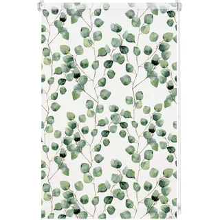 GARDINIA Rollo ohne Bohren, Zum Klemmen, Blickdicht, Sichtschutz, Blendschutz, Inkl. Aller Montage-Teile, Digiprint Isabella, Weiß/Dekor, 60 x 150 cm