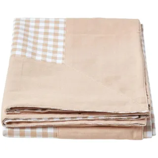 Homescapes Überwurf 150/200 cm, Vichy Karo 100% Baumwolle , Beige , Textil , Kariert , Rechteckig , 150x200 cm , Oeko-Tex® , Heimtextilien, Bettwäsche & Leintücher, Tagesdecken