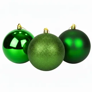 20 cm/3 große dunkelgrüne Weihnachtskugeln, PVC, bruchsicher, glänzend, matt, glitzernde Oberfläche, Weihnachtskugeln, Ornamente, sortiertes Set, Festliche Weihnachtsbaum-Hängedekorationen, rundes