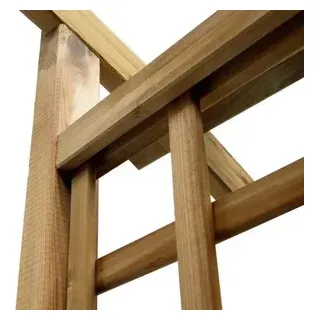 Torbogen Pergola 210cm mit Rankelementen Rosenbogen Gartenpavillon 100% Natürliches Holz