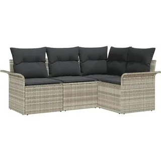 vidaXL Garten-Sofa-Set 4-tlg. hellgrau