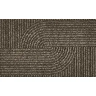 Andiamo Fußmatte Yukon - Waschbare & rutschfeste Schmutzfangmatte für den Eingangsbereich - Modernes geometrisches Muster, Saugroboter-geeignet, 40 x 60 cm Braun