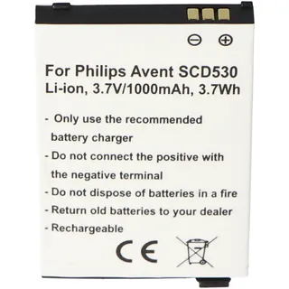 Akku passend für Philips Avent SCD530, Li-Ion, 3,7V, 1000mAh, 3,7Wh