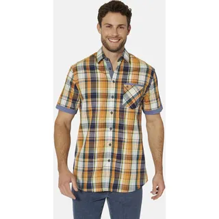 Kurzarmhemd BABISTA "Kurzarmhemd LULONA", Herren, Gr. 4XL, weit, orange (orange kariert), Obermaterial: 100% Baumwolle CO., Hemden Kurzarmhemd