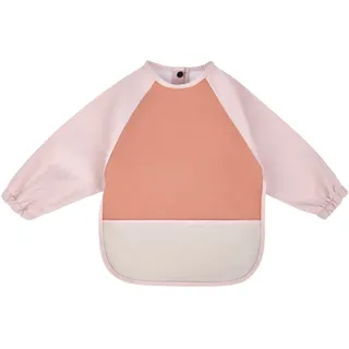 Vicloon Baby Lätzchen mit Lange Ärmeln,Wasserdicht Ärmellätzchen mit Tasche,Kinderlätzchen für Essen Kunst Handwerk Malerei Bemalen Spielen von 6 Monaten bis 12 Monaten -Braun