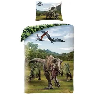 Jurassic World Bettwäsche Set 140x200+70x90cm 100% Baumwolle JW-21BL