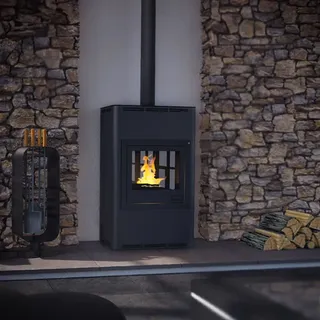 Aquaflam 25 Kaminofen Stahl Schwarz/Abdeckplatte Schwarz