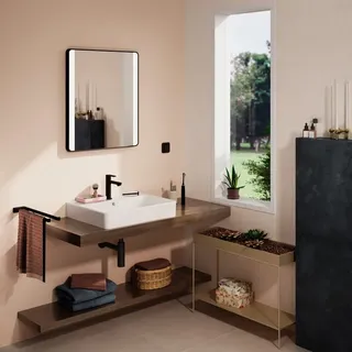 Hansgrohe Xanuia Q Aufsatzwaschtisch, mit Hahnloch, mit Überlauf, geschliffen, weiß